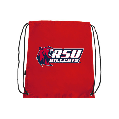  Red Drawstring Backpack - Stacked Combination Logo