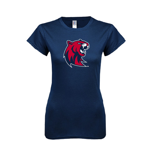  Next Level Womens Navy Boyfriend Tee - Official Logo