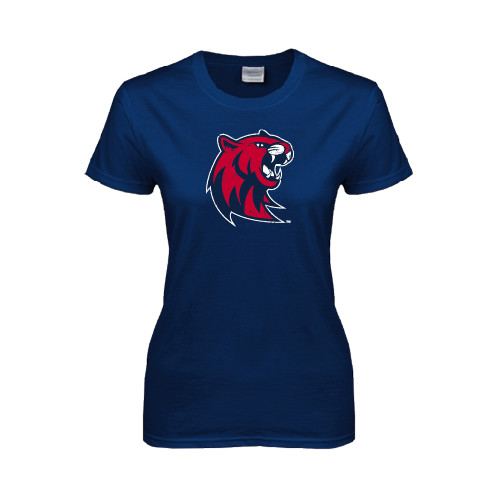  Womens Short Sleeve Navy Tee - Official Logo Distressed