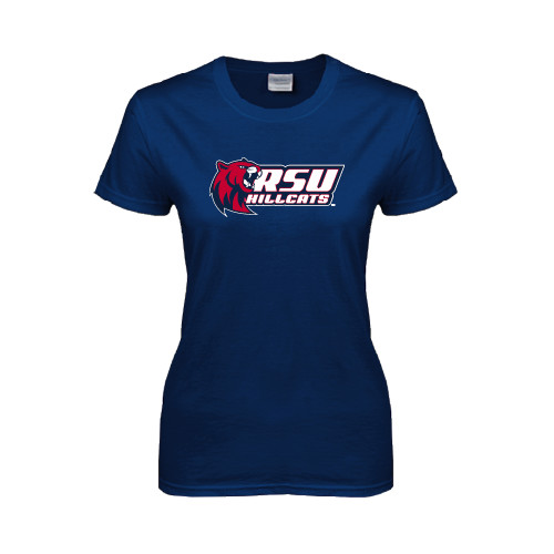  Womens Short Sleeve Navy Tee - Stacked Combination Logo