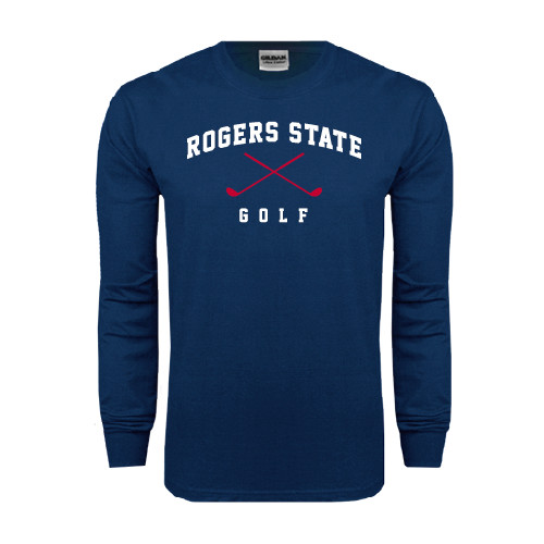  Navy Long Sleeve T-Shirt - Golf Crossed Clubs