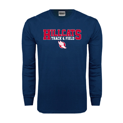  Navy Long Sleeve T-Shirt - Hillcats Track & Field Stacked