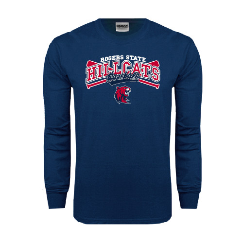  Navy Long Sleeve T-Shirt - Baseball Crossed Bats