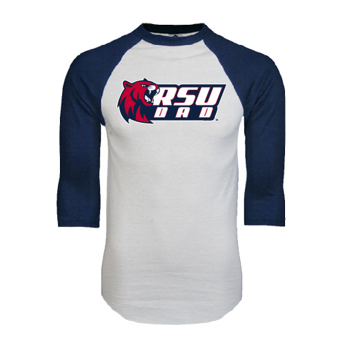 White/Navy Raglan Baseball T Shirt - Dad