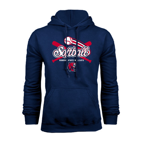  Navy Fleece Hoodie - Softball Crossed Bats