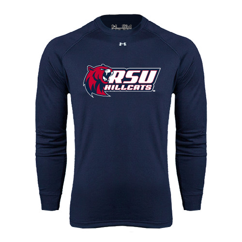  Under Armour Navy Long Sleeve Tech Tee - Stacked Combination Logo