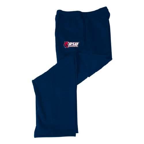  Navy Fleece Open Bottom Pant - Stacked Combination Logo