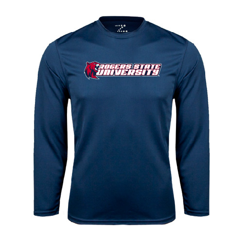  Navy Performance Long Sleeve Shirt - University Logo