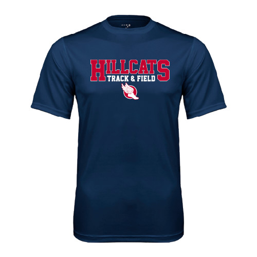  Navy Performance Tee - Hillcats Track & Field Stacked