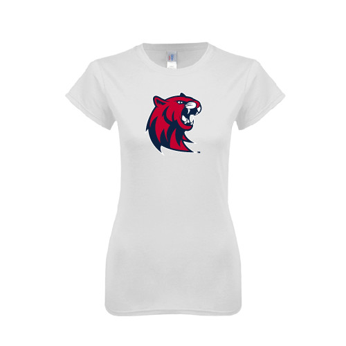  Next Level Womens White Boyfriend Tee - Official Logo