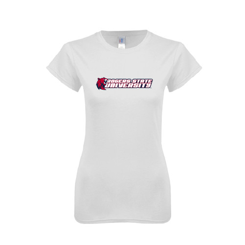  Next Level Womens White Boyfriend Tee - University Logo