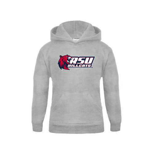  Youth Grey Fleece Hood - Stacked Combination Logo