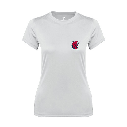  Womens White Performance Tee - Official Logo