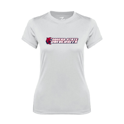  Womens White Performance Tee - University Logo