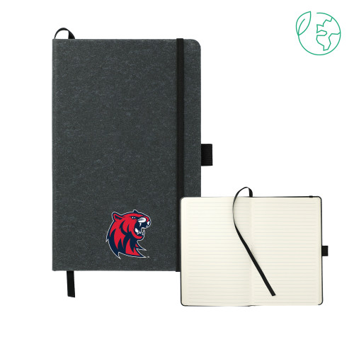  5.5 x 8.5 Black FSC Mix Recycled Leather Bound Journal - Official Logo