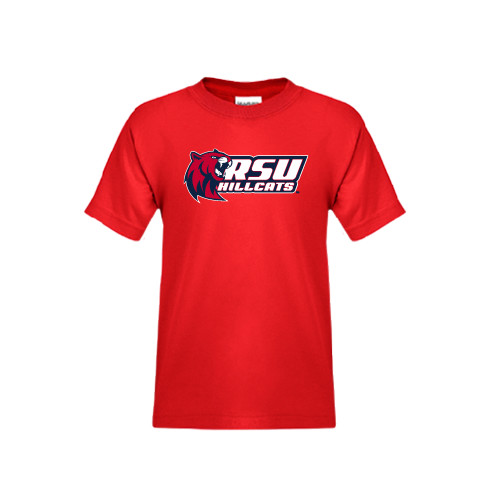  Youth Red T Shirt - Stacked Combination Logo