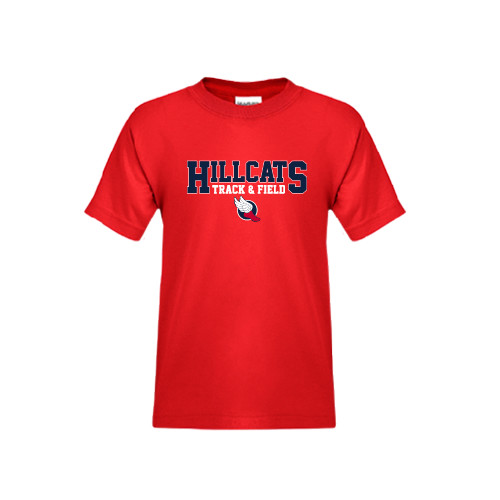  Youth Red T Shirt - Hillcats Track & Field Stacked