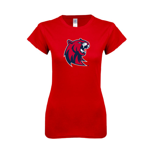  Next Level Womens Red Boyfriend Tee - Official Logo
