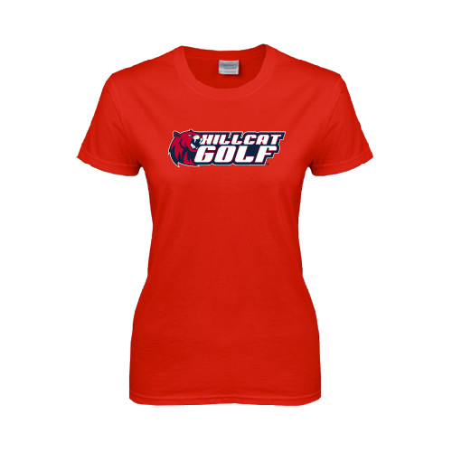  Womens Short Sleeve Red Tee - Golf