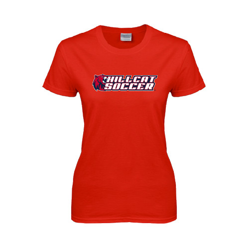  Womens Short Sleeve Red Tee - Soccer