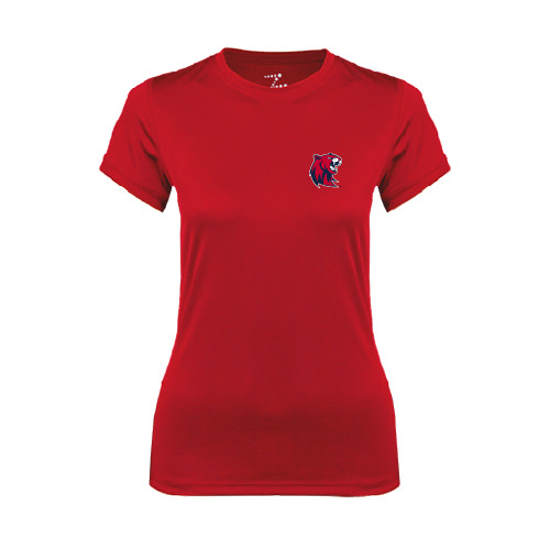  Womens Red Performance Tee - Official Logo