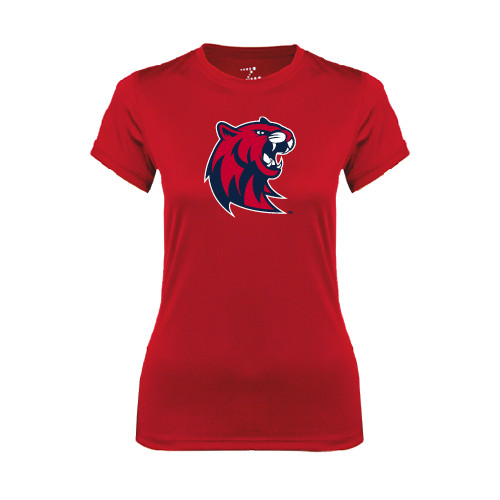  Womens Red Performance Tee - Official Logo