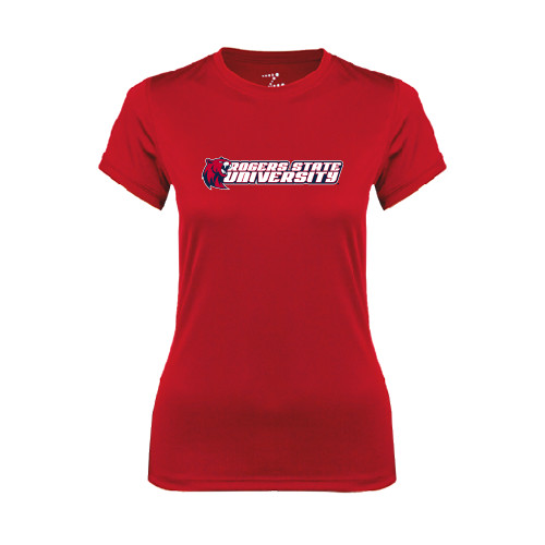  Womens Red Performance Tee - University Logo