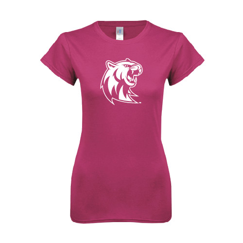  Next Level Womens Fuchsia Boyfriend Tee - Official Logo