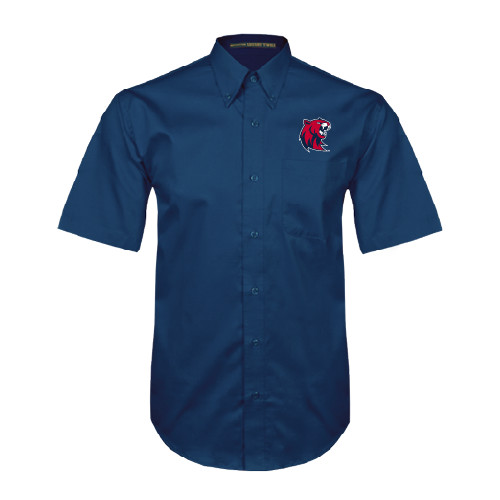  Navy Twill Button Down Short Sleeve - Official Logo
