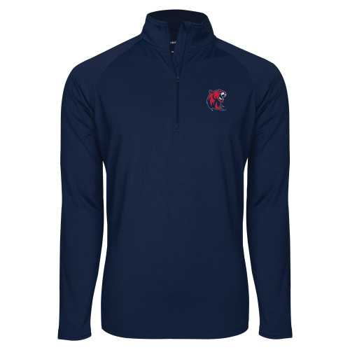  Sport Tek Navy Sport Wick Stretch 1/2 Zip Pullover - Official Logo