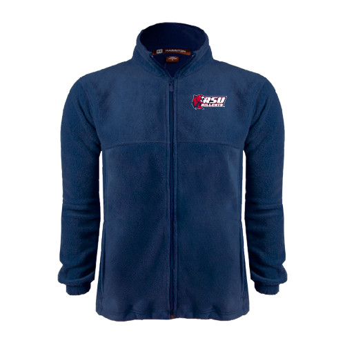  Navy Fleece Full Zip  Jacket - Stacked Combination Logo