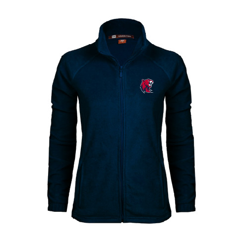  Womens Navy Fleece Full Zip Jacket - Official Logo