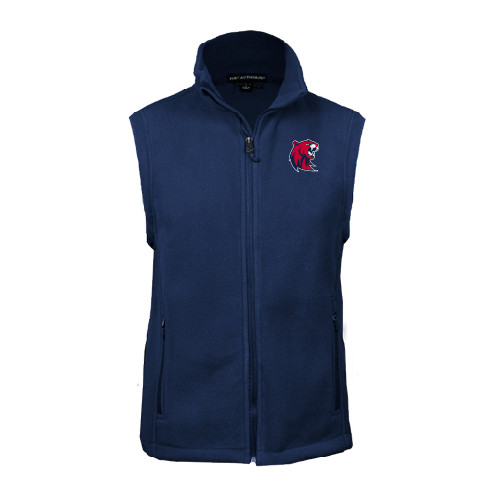  Navy Fleece Full Zip Vest - Official Logo