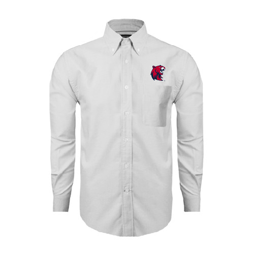  White Oxford Long Sleeve Shirt - Official Logo