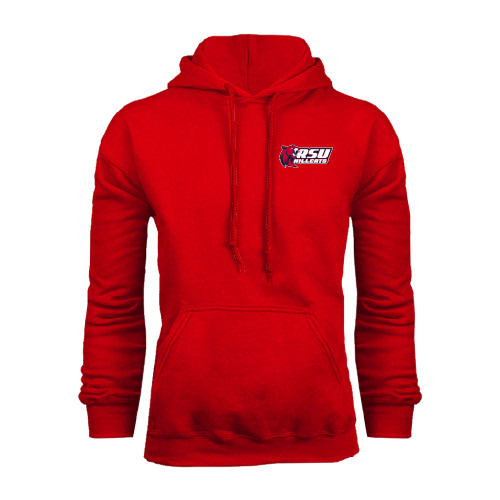  Red Fleece Hoodie - Stacked Combination Logo