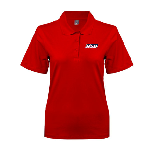  Womens Silk Touch Red Pique Polo - RSU