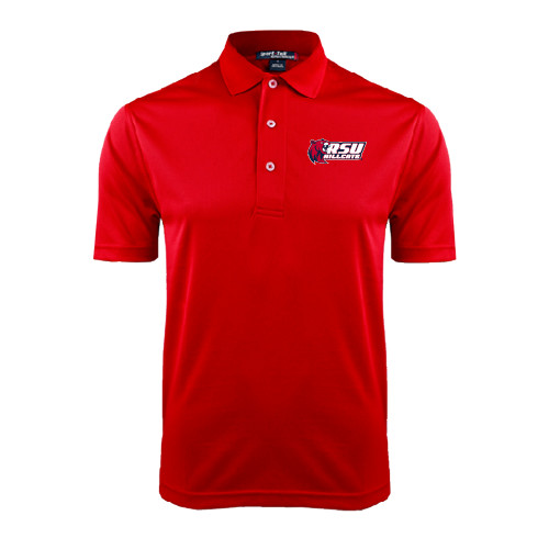  Red Dry Mesh Polo - Stacked Combination Logo