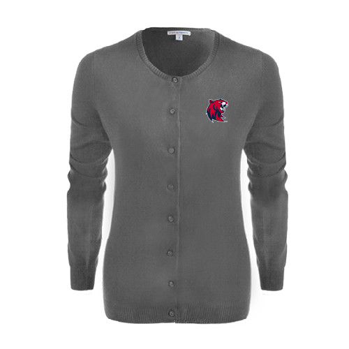  Womens Charcoal Cardigan Sweater - Official Logo