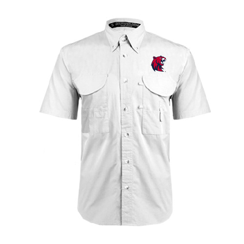  White Fishing Shirt Performance Short Sleeve - Official Logo
