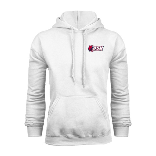  White Fleece Hoodie - Stacked Combination Logo