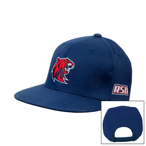  Navy Flat Bill Snapback Hat - Official Logo