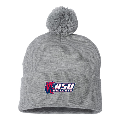  Sportsman Heather Grey Pom Pom Cuffed Beanie - Stacked Combination Logo