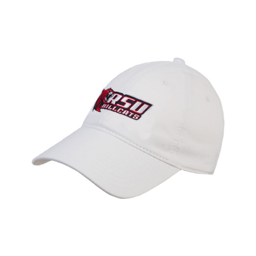  White Unstructured Adjustable Low Profile Hat - Stacked Combination Logo