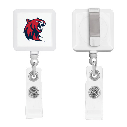  White Square Retractable Badge Holder - Official Logo
