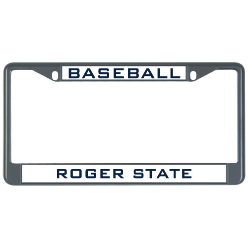  Metal License Plate Frame in Black - Baseball
