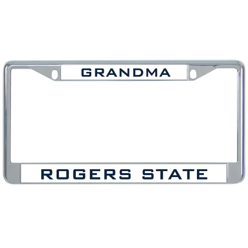  Metal License Plate Frame in Chrome - Grandma