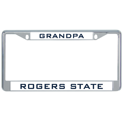  Metal License Plate Frame in Chrome - Grandpa
