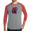 Thumbnail image for  Grey/Red Heather Triblend Baseball Raglan Tee