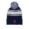 Thumbnail image for  Navy/White Two Tone Knit Pom Beanie w/Cuff