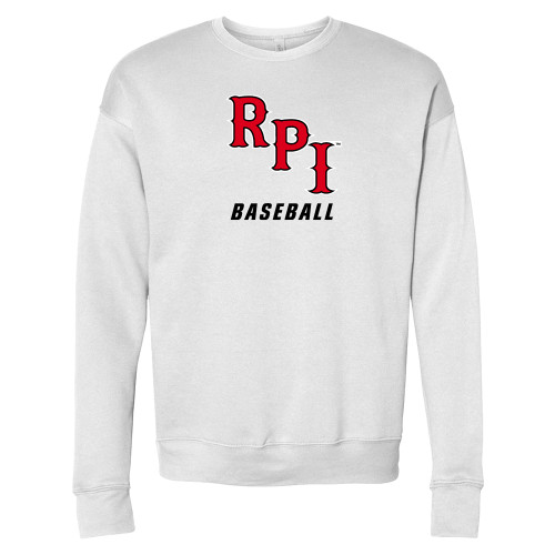  Bella + Canvas White Fleece Crew - Baseball
